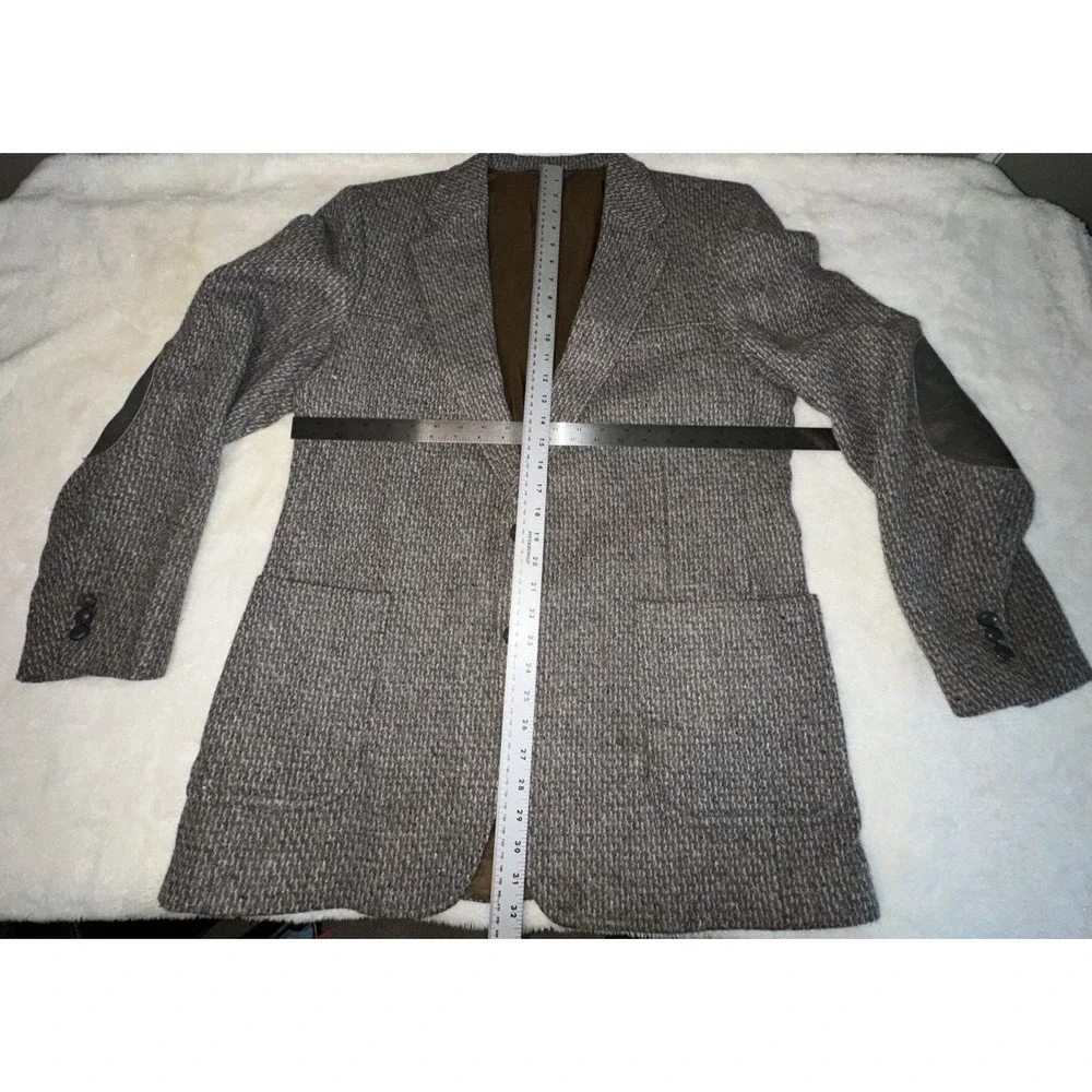 LEVIS Men`s 44L Gray/Blue Tweed WESTERN WEAR Blazer JACKET Rockabilly Elbow pads